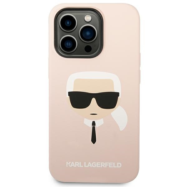 Karl Lagerfeld KLHCP14LSLKHLP iPhone 14 Pro 6.1" hardcase pink/pink Silicone Karl`s Head